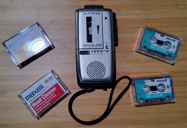Excellent Condition! OLYMPUS Pearlcorder J500 Compact Handheld Analog Voice Recorder