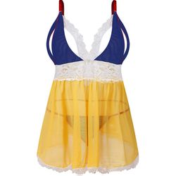 Women’s Lingerie Dress Nightgown Sleepwear Thong Set