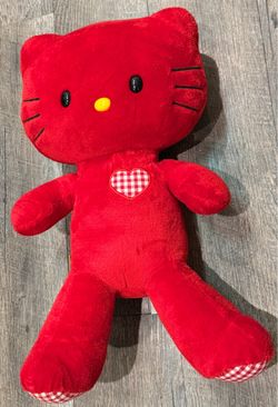 Build A Bear Hello Kitty Sanrio Red Gingham Heart Plush