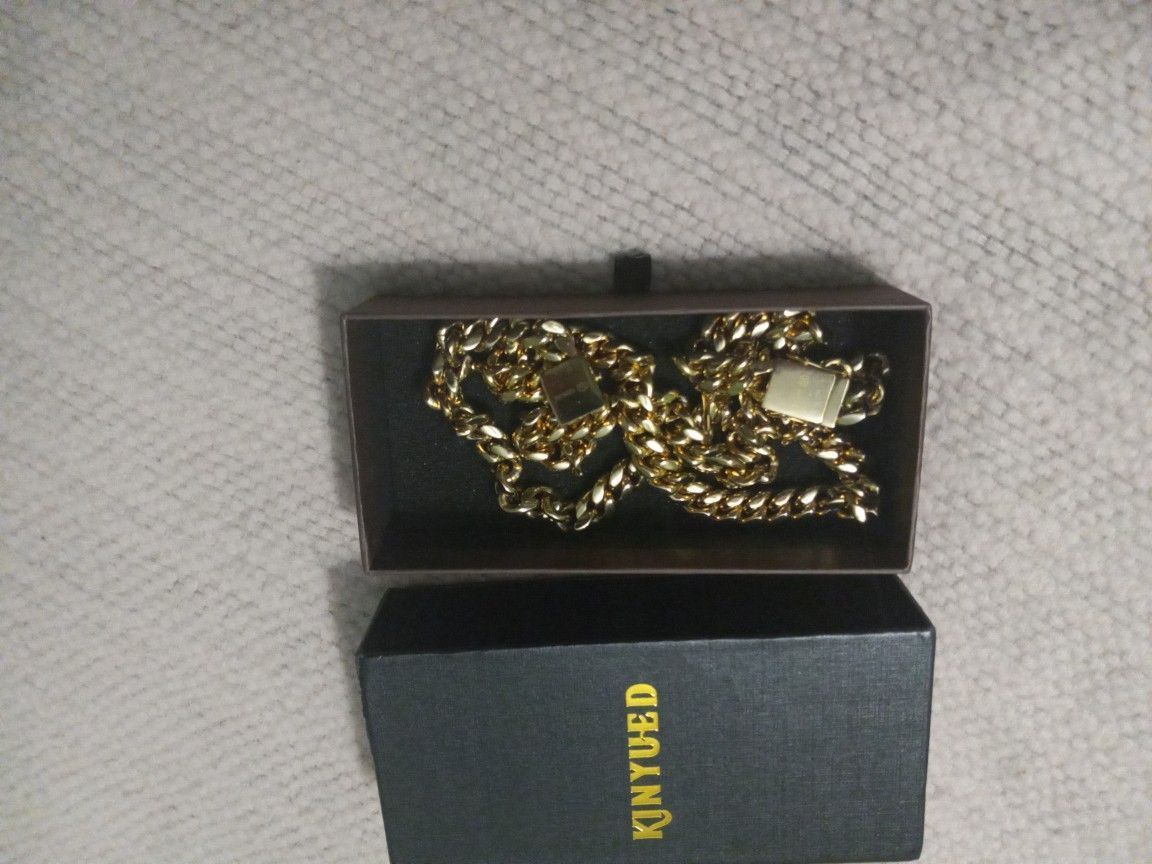 Cuban Link/chain &bracelet /22inches/9 Inches /gold Plated/Accept Best Offert