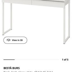 Besta white 2 Drawer Desk