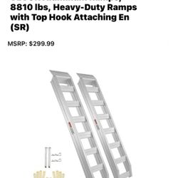 UTV ATV VEVOR Aluminum Ramps, 8810 Ibs, Heavy-Duty Ramps with Top Hook Attaching En (SR)