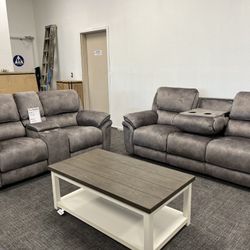 2 Pc Sofa & Loveseat Recliner Set