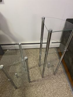 Glass And Silver Tables