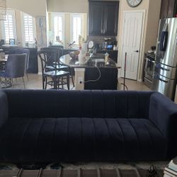 Navy Sofa (Called Caneron)91" Upholstered