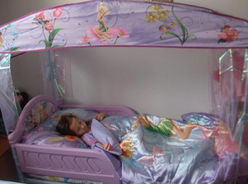Tinkerbell toddler bed with canopy