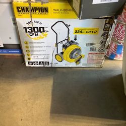 Champion Power Equipment 160 MPH 1300 CFM 224 cc Walk-Behind Gas Leaf Blower with Swivel Front Wheel and 90-Degree Flow Diverter
