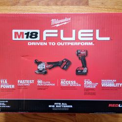 Milwaukee M18 Fuel 2 Tool Grinder & 3/8 Inch Compact Impact Wrench Combo Kit 