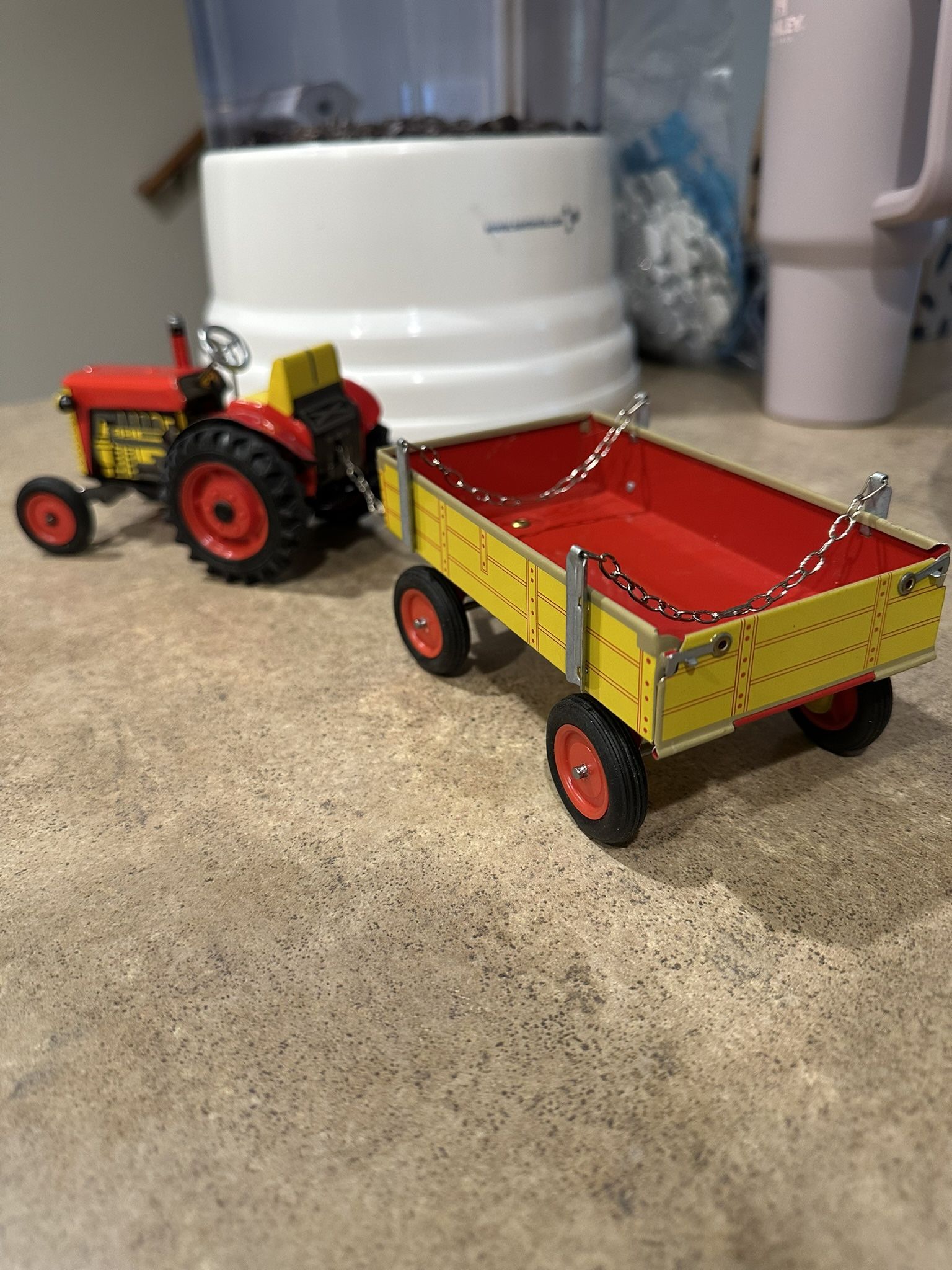 Vintage Wind Up Tractor Toy