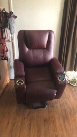 Wine or burgundy medical recliner