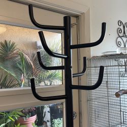Long Black Rack With 8 Hooks