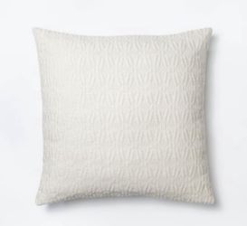 Woven Diamond Jacquard Throw Pillow Cream - Threshold™ designed with Studio McGee