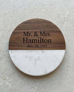 Wood and Marble custom coaster
