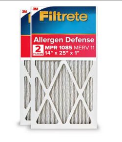 14-in W x 25-in L x 1-in 11 MERV 1085 MPR Allergen Defense Extra Electrostatic Pleated Air Filter (2