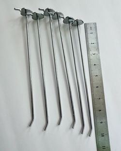 250mm Heavy-Duty Chrome Pegboard Hooks – $0.10 Each