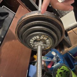 Bench Press , Bar And 106 Lbs In Weight 