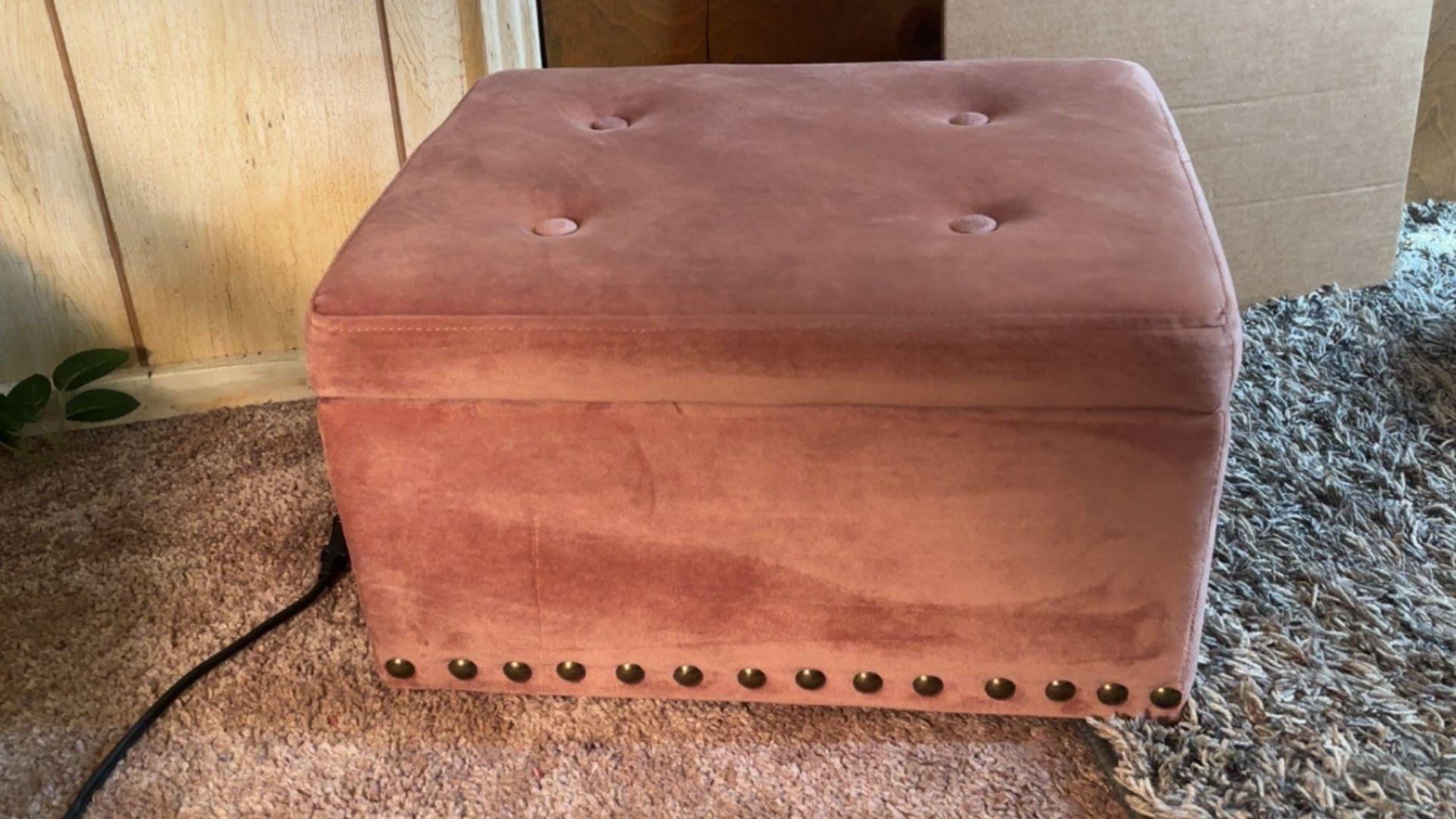 Pink Storage Ottoman