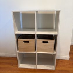 White Cube storage With Wooden Bins