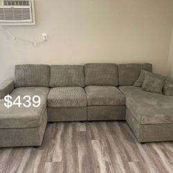 Corduroy 2-Pc Sectional Sofa Set