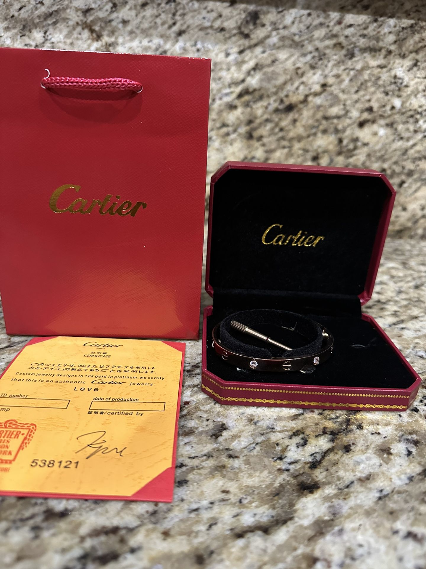 Cartier Bracelet Rose Gold With Diamond 