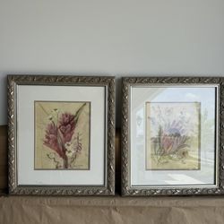 TWO BEAUTIFUL FLORAL PICTURES  $9 EACH