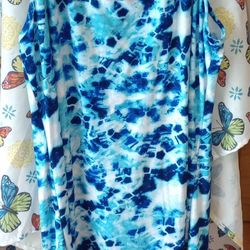 Ladies Blu& White Dress Size 2xl