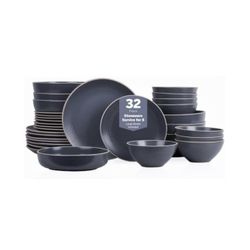 ❇️ NEW! Stone Lain 32Pc Dinnerware Set, Charcoal ❇️