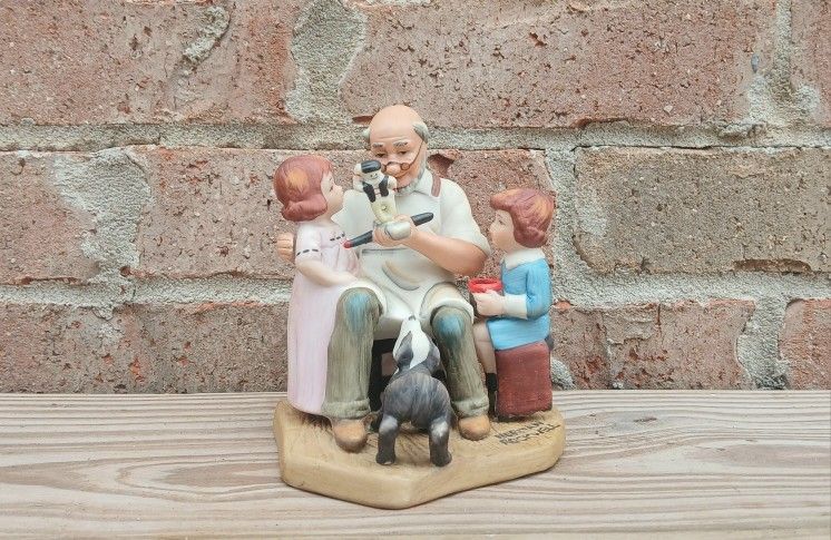 Vintage Norman Rockwell "The Toymaker" Porcelain Figurine 