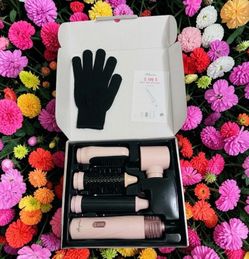 Afskins Hot Air Styler 5-in-1 Pink Multi-Attachment Set, 1.25in Barrel, Electric