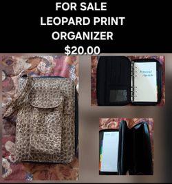 Leopard print organizer and calendar