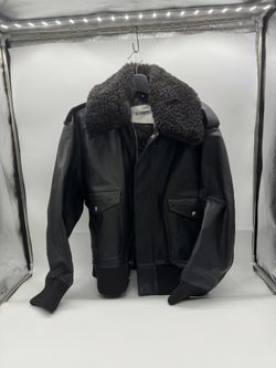 Burberry Shearling Collar Leather Jacket Size L/XL