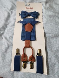Cat & Jack Kids Bow Tie, Suspenders & Pocket Square Set