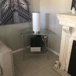 Glass Table And Lamp