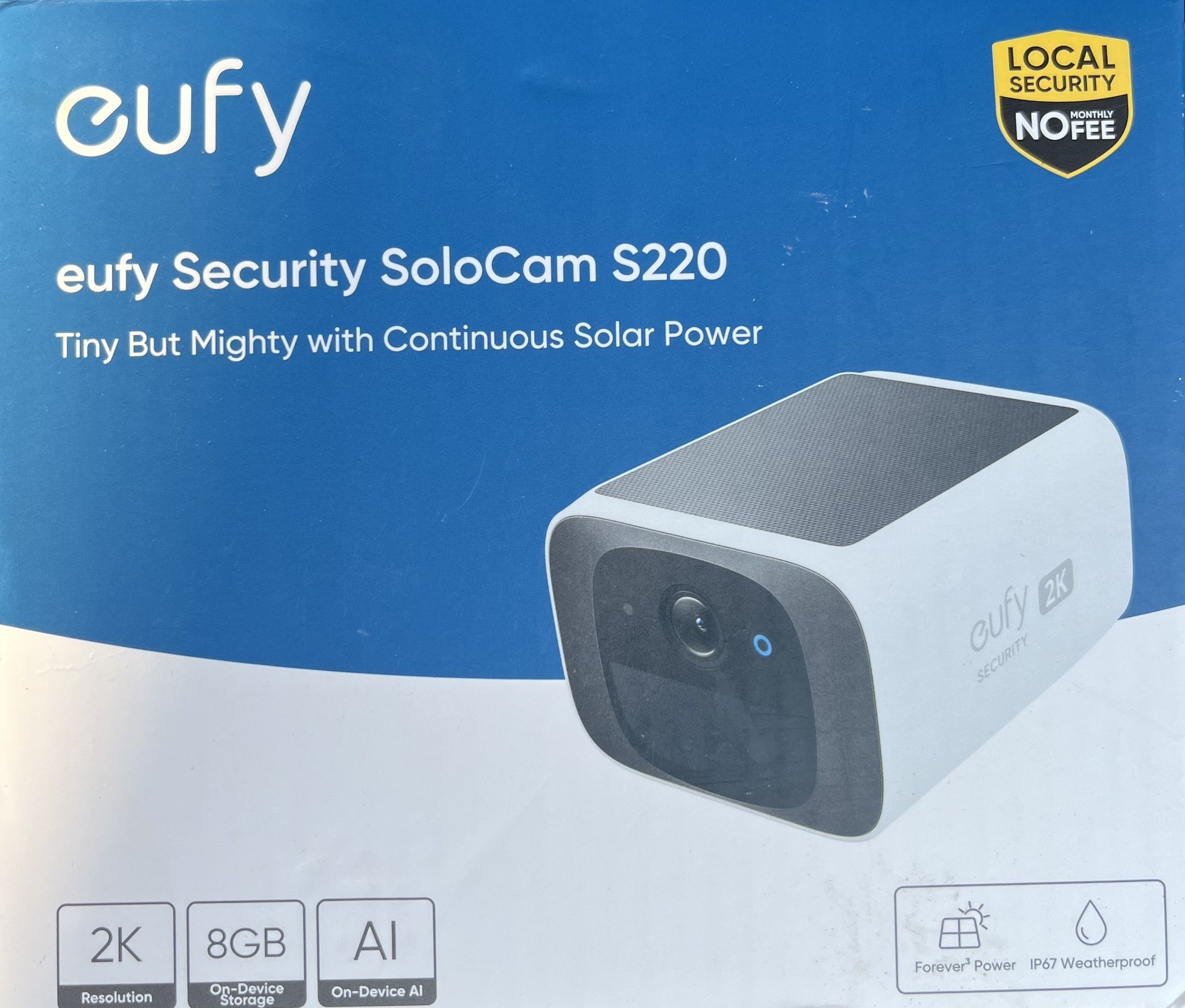 Eufy Tiny LOCAL SECURITY MONTHLY NO FEE eufy Security SoloCam S220 Tiny But Mighty with Continuous Solar Power