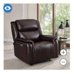 Like New Barcalounger Bryson Leather Power Rocker Recliner with Power Adjustable Headrest