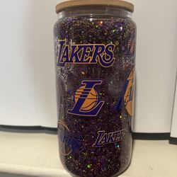 Los Angeles lakers Handmade 16oz. Snow globe Tumbler