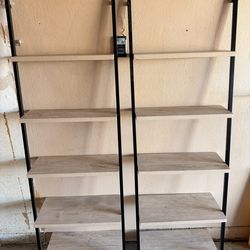 Leaning Shelves - oak Color