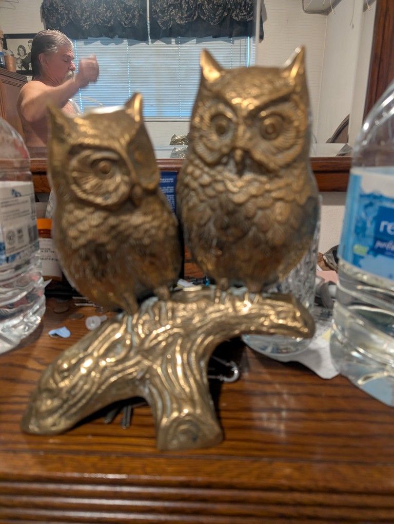 Brass Owl Vintage brass Vintage Brass Figure S. Large 