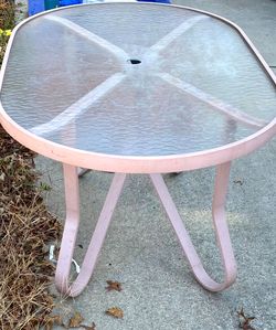 Outdoor Patio Dining Table with Glass Top