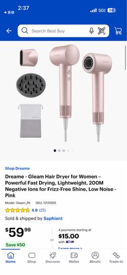 Dreame Gleam High Speed Hair Dryer Pink