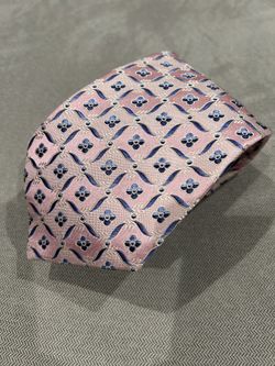 Pink And Blue Pattern Zegna Silk Tie