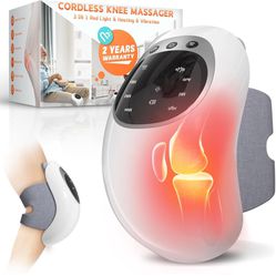 Cordless Knee Massager for FDA Registered, Infrared Heat and Vibration Knee Pain Relief for Swelling Stiff Joints, Stretched Ligament and Muscles Inju