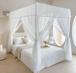 Ruffle Princess Bed Canopy Curtain