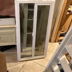 24” X 36” Single Left Close Sliding  White  Vinyl Window with Screen
