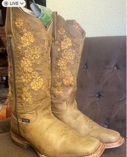 Mexican Leather floral  original Reyme Boots size 7 1/2