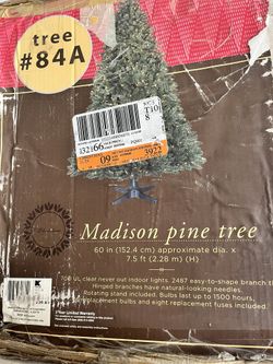 Pre-lit Madison Pine Christmas Tree 🌲 7.5ft