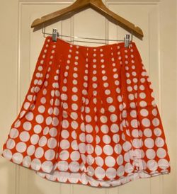 Cato Skirt Women’s Size 10 Orange Polka A Dot -Lined