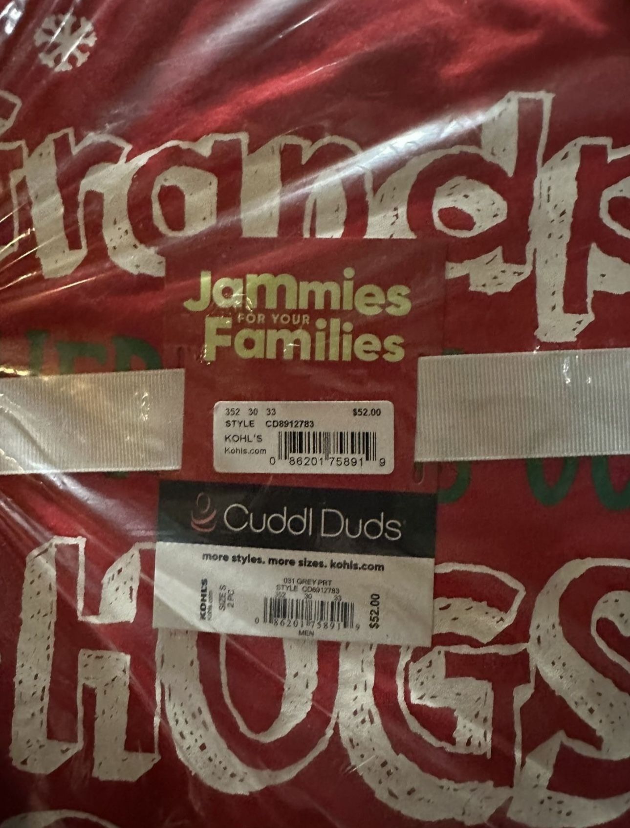 New Cuddl Duds Family Jammies 2 Pc
