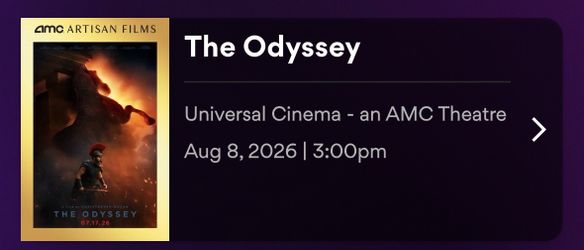 One Odyssey Ticket 3PM This Saturday