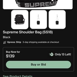 Supreme Shoulder Black Bag